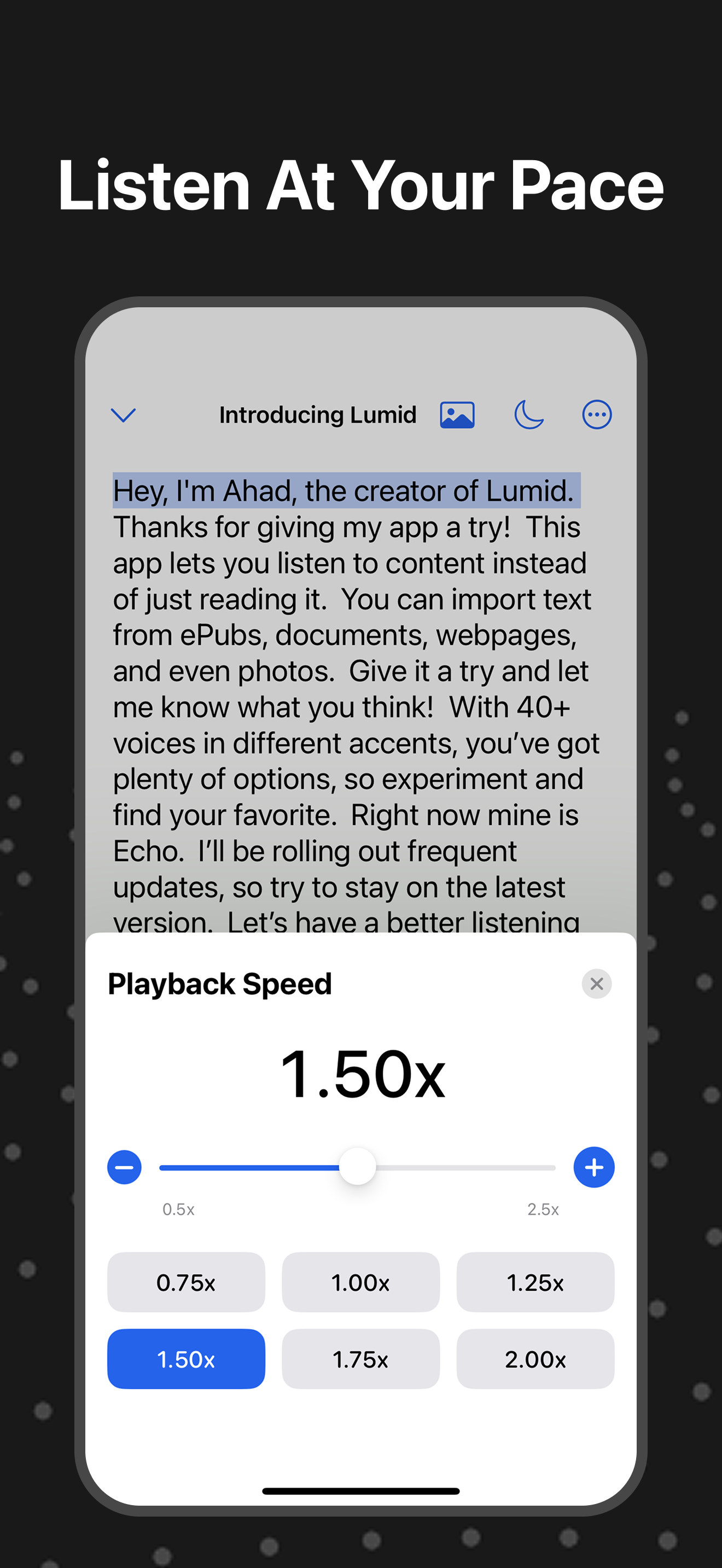 Lumid: Text to Speech
