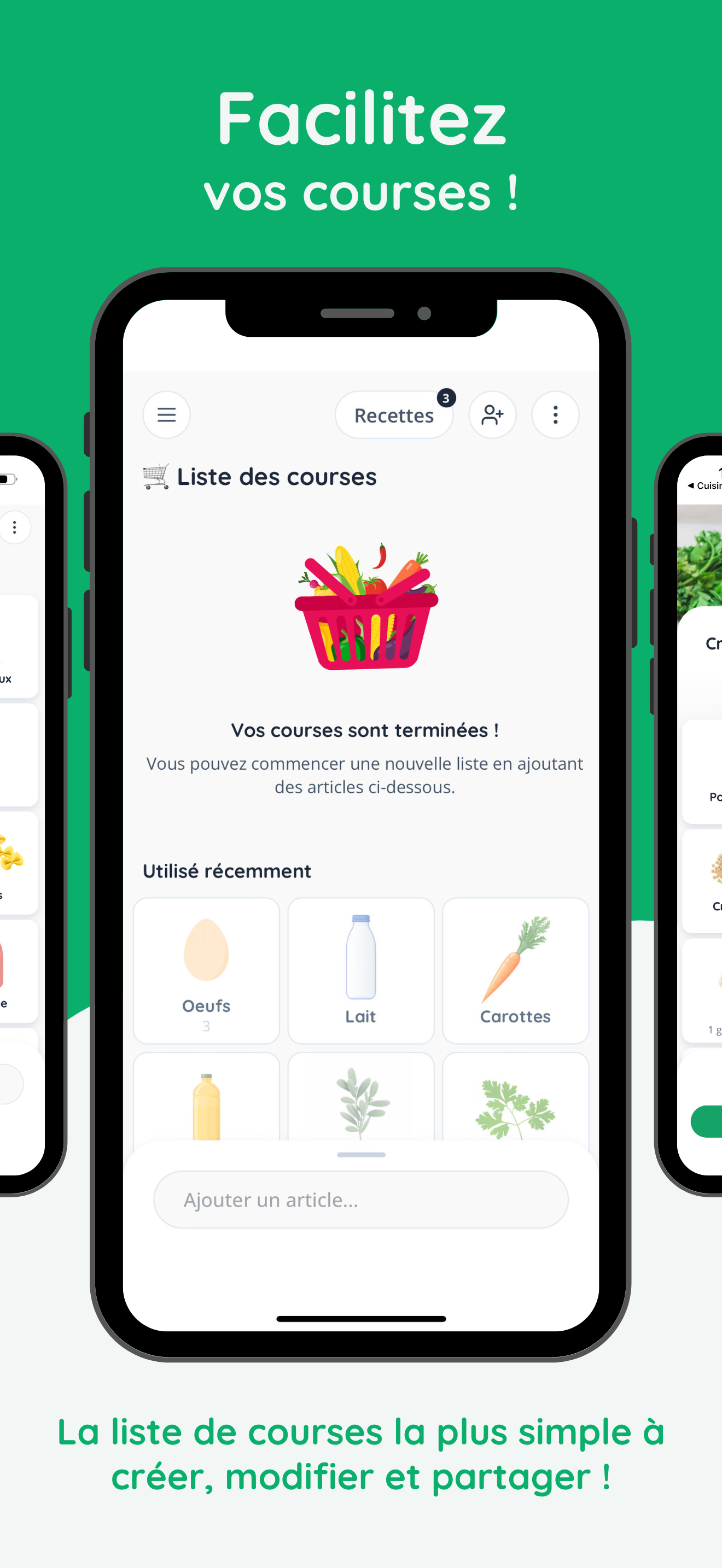 Liste courses partagée