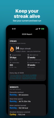 Workout SUM: Stats & Streaks Screenshot 2 of 8
