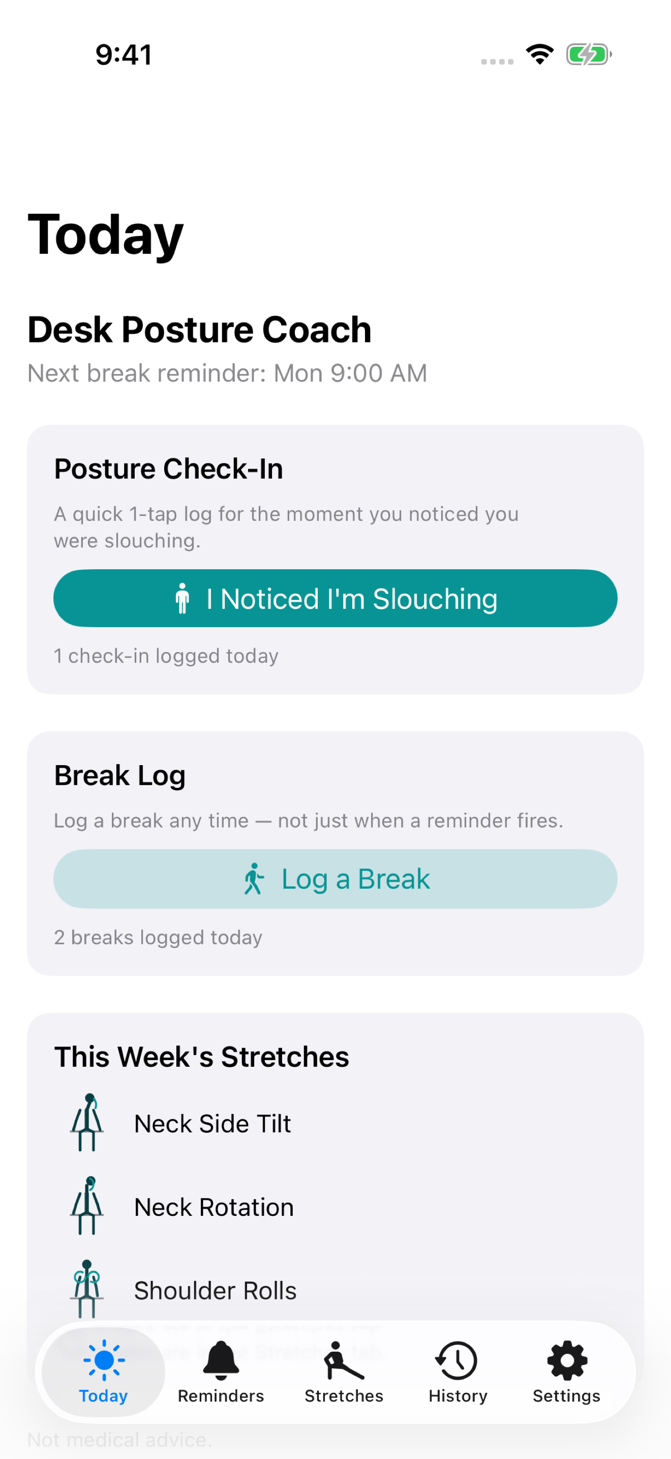 Desk Posture Coach & Log screenshot 3