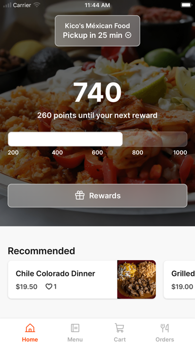 Kico's Méxican Food To Go app screenshot