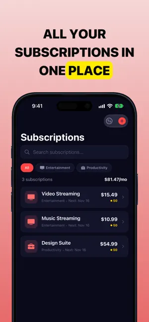 Subscription Tracker: SubAxe screenshot 2