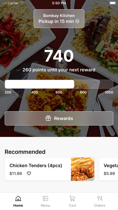 Bombay Kitchen To Go app screenshot