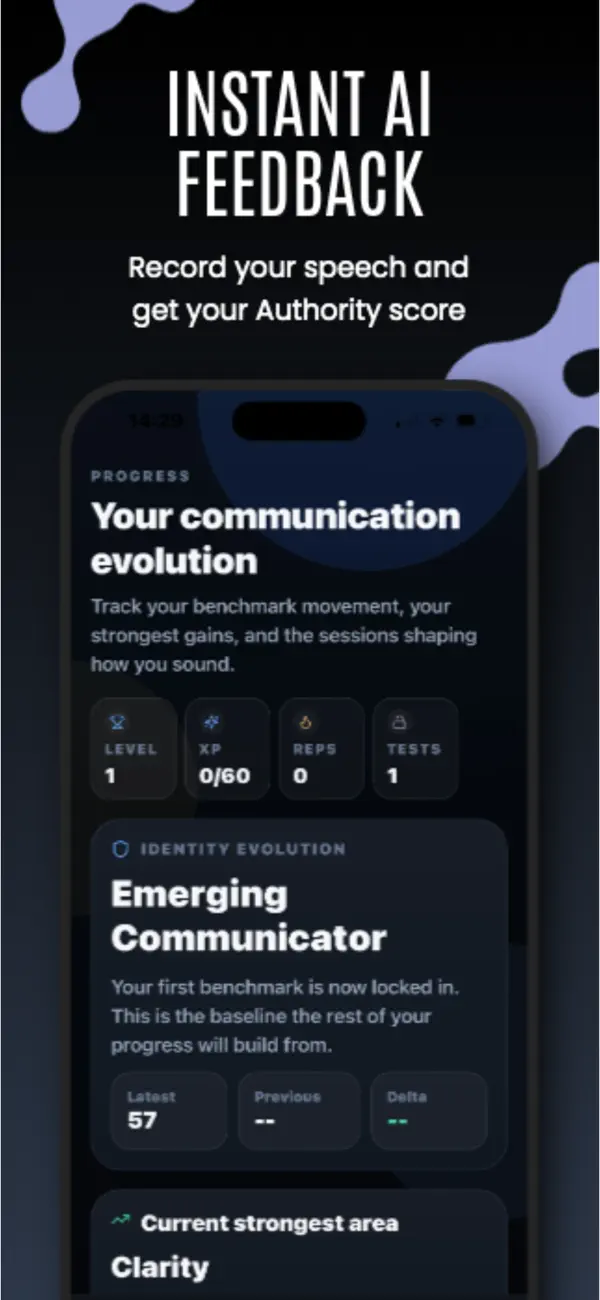 Screenshot #2 pour Authority: AI Speaking Coach