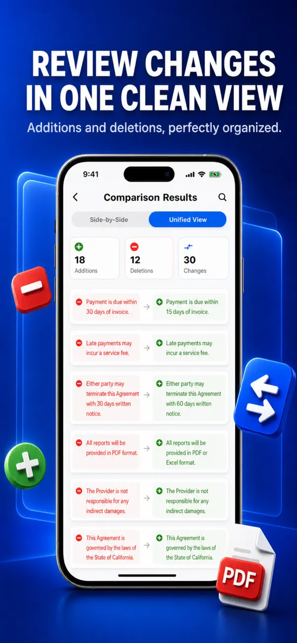 DocCompare: PDF & Word Compare 截图 4