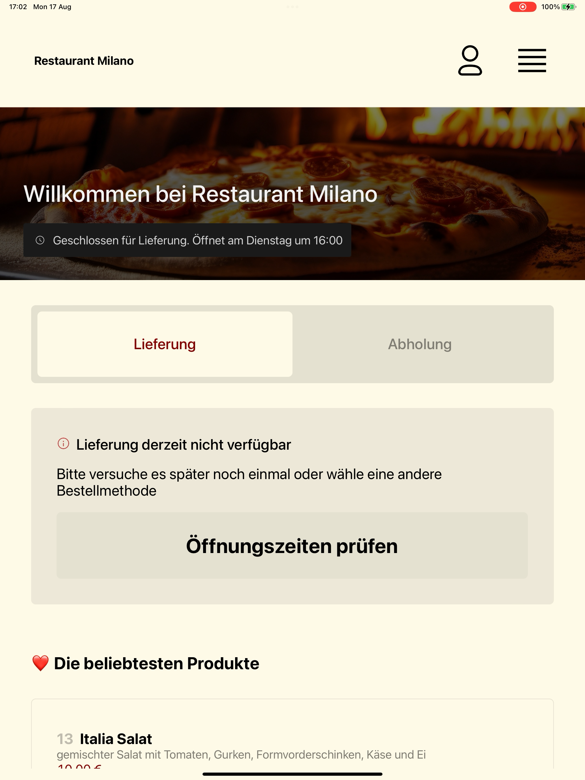 Restaurant Milano DE screenshot 13