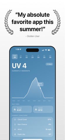 Golden: UV Index & Tan Timer Screenshot 1 of 4
