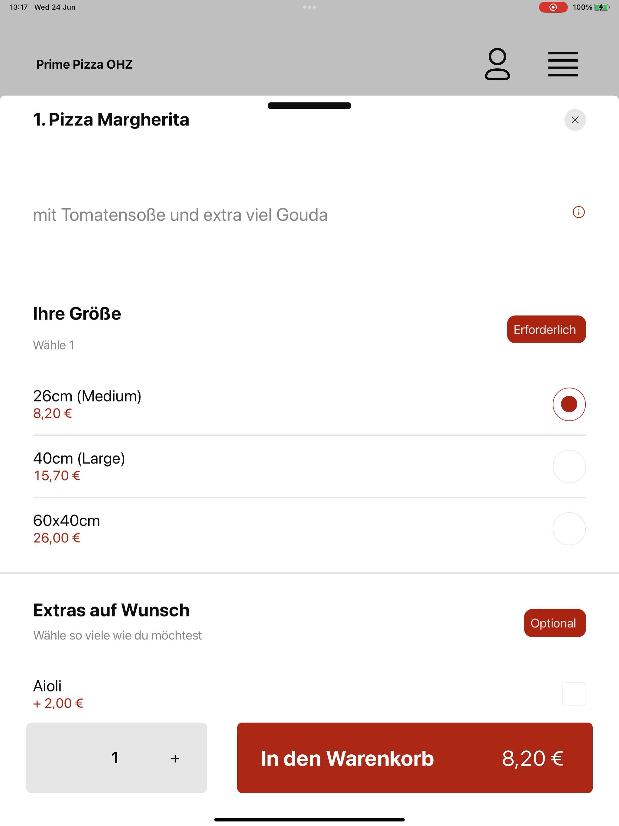 Prime Pizza OHZ