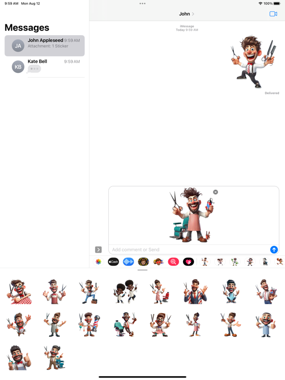 Screenshot #5 pour Happy Barber Stickers