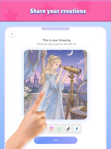 Princess coloring book game iPad screenshot