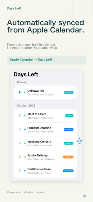 Days Left: Calendar Countdown screenshot 2
