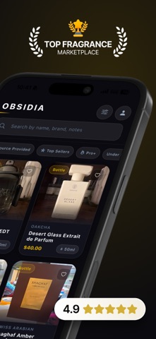 Obsidia: Fragrance Marketplace iPhone screenshot
