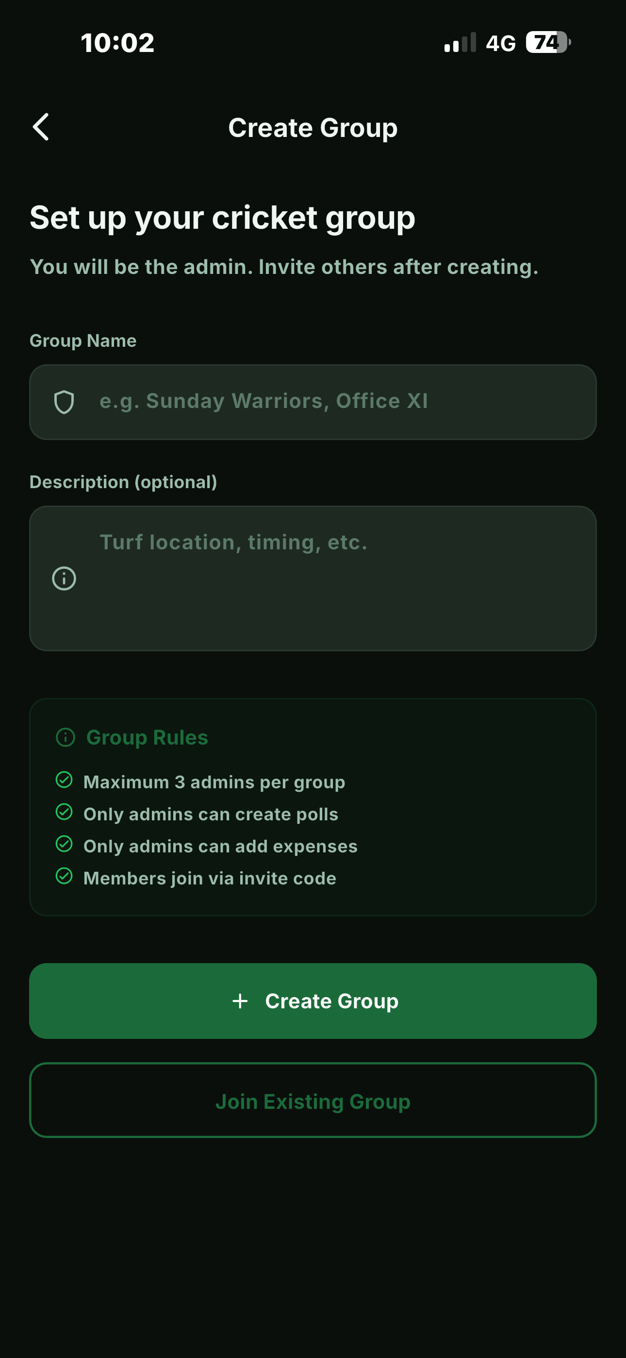 CrickPoll - Cricket Team App