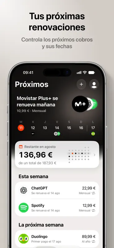 Subo: Control de suscripciones screenshot 2 of 7