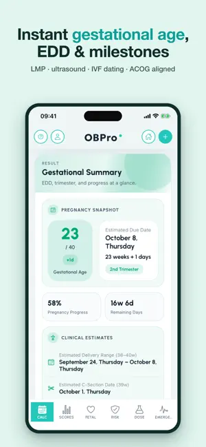 OBPro Obstetric Assistant iPhone screenshot 1