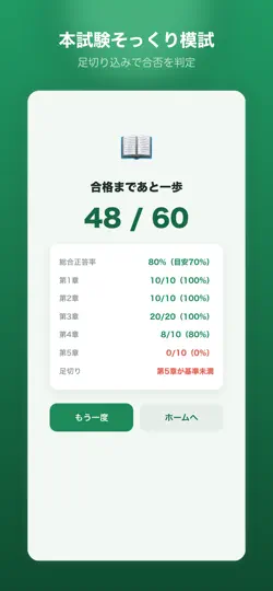 Screenshot von 登録販売者 一問一答＆模試2026 auf dem iPhone 5