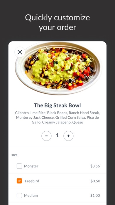 Freebirds World Burrito iPhone screenshot 2 - Food & Drink app