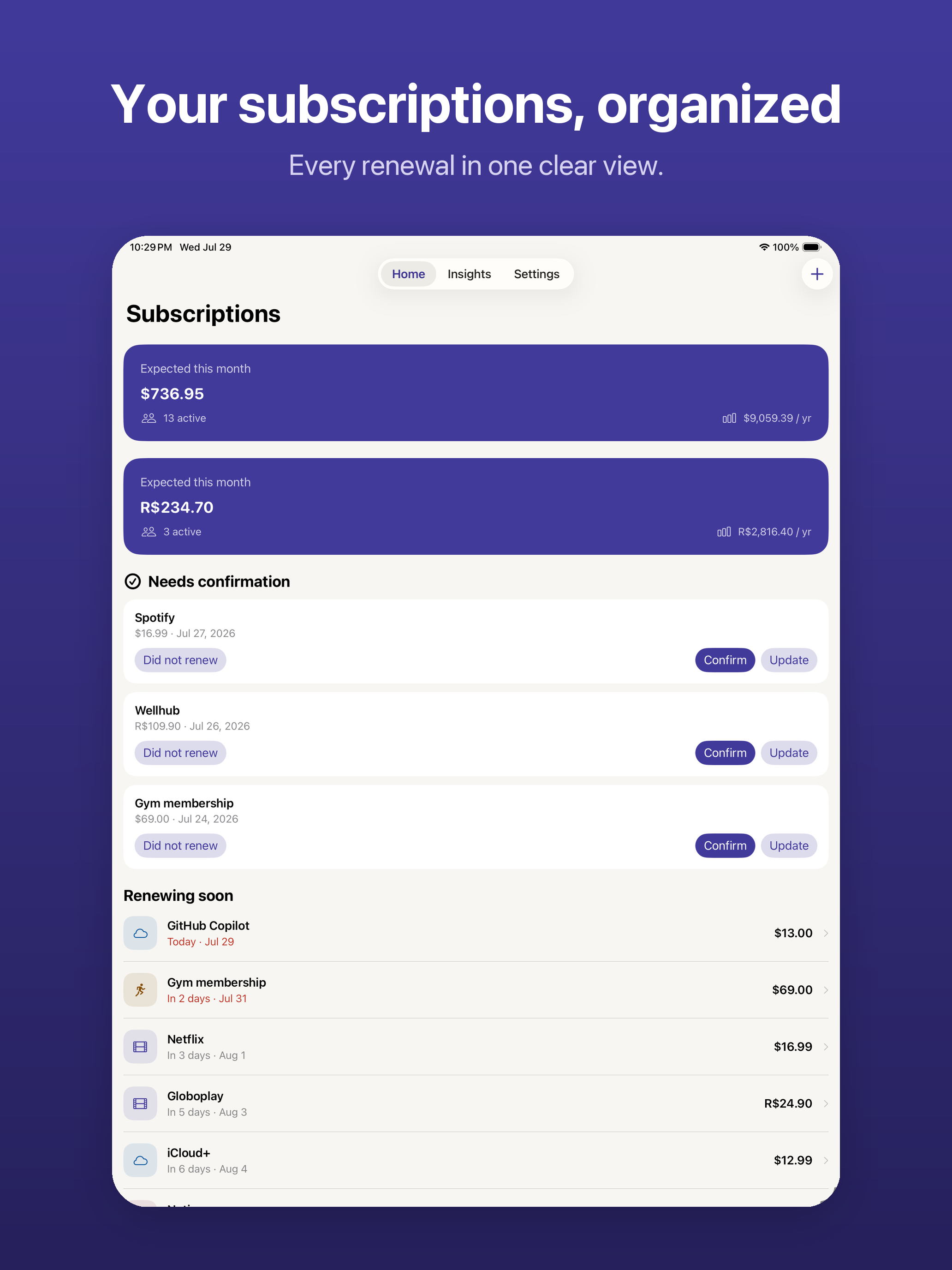 Renora - Subscription Tracker screenshot 4