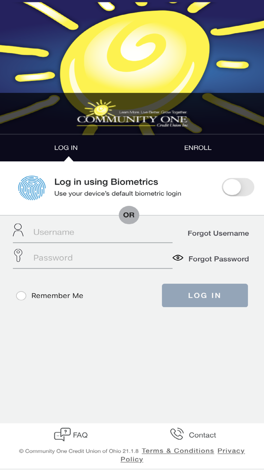#1. C1CU Credit Card (iOS) Podle: Community One Credit Union