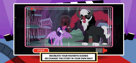 My Little Pony: Story Creator - Users can recreate iconic scenes or invent new dramatic encounters, placing characters such as Twilight Sparkle and the formidable Tirek in captivating backgrounds.