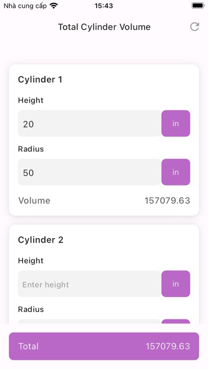 Multiple Cylinder Area Calc