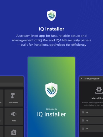 IQ Installer Interface iPad screenshot