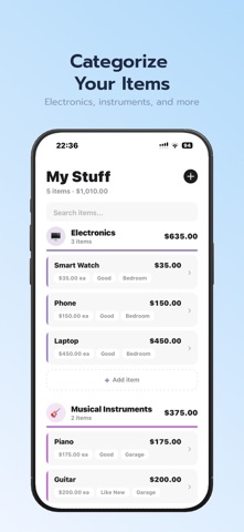My Stuff - Inventory Tracker screenshot