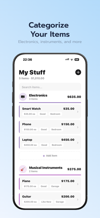 My Stuff - Inventory Tracker Screenshot 2 of 3