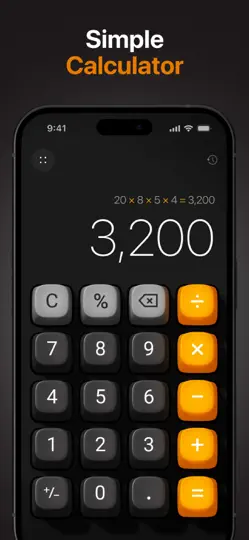Hesap Makinesi – Hızlı & Şık iPhone Ekran Görüntüsü 1