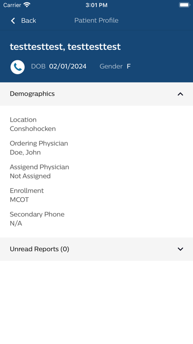 Philips ECG Reports Screenshot