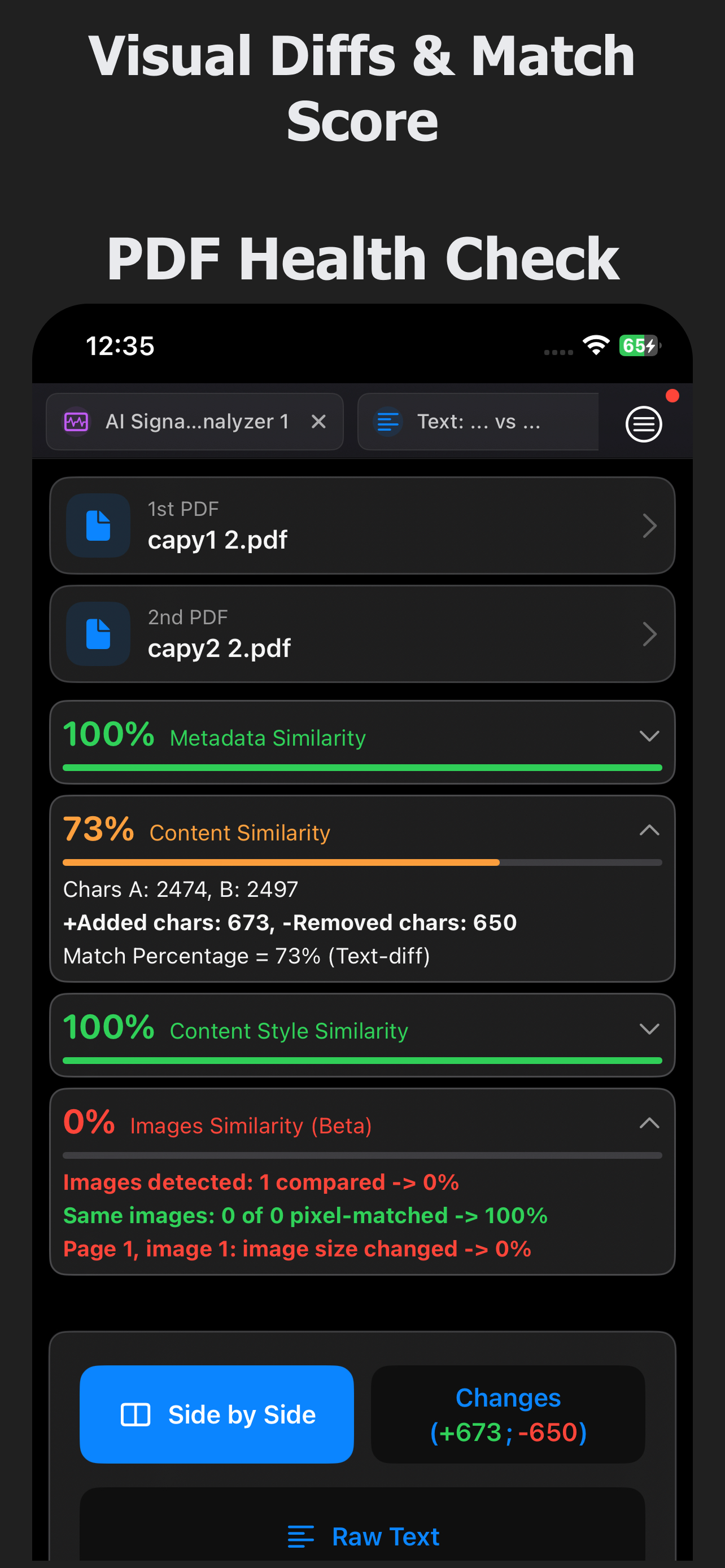 PDF Compare & AI Detector