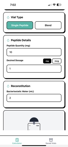 InnerGlow Peptides Calculator iPhone screenshot