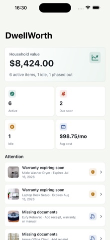 Home Inventory Tracker DW iPhone screenshot