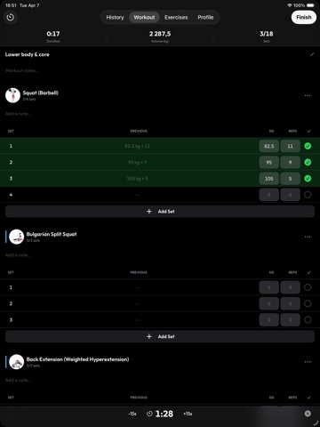 Wolog - Gym Workout Tracker iPad screenshot