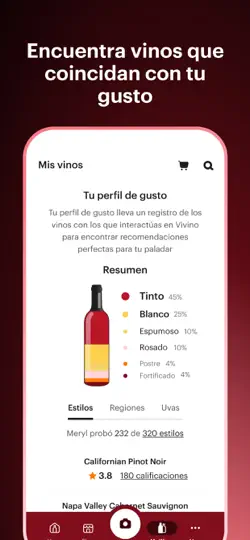 Captura de pantalla de Vivino en iPhone 6