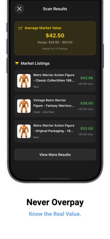 Action Figure Price Scanner iPhone screenshot