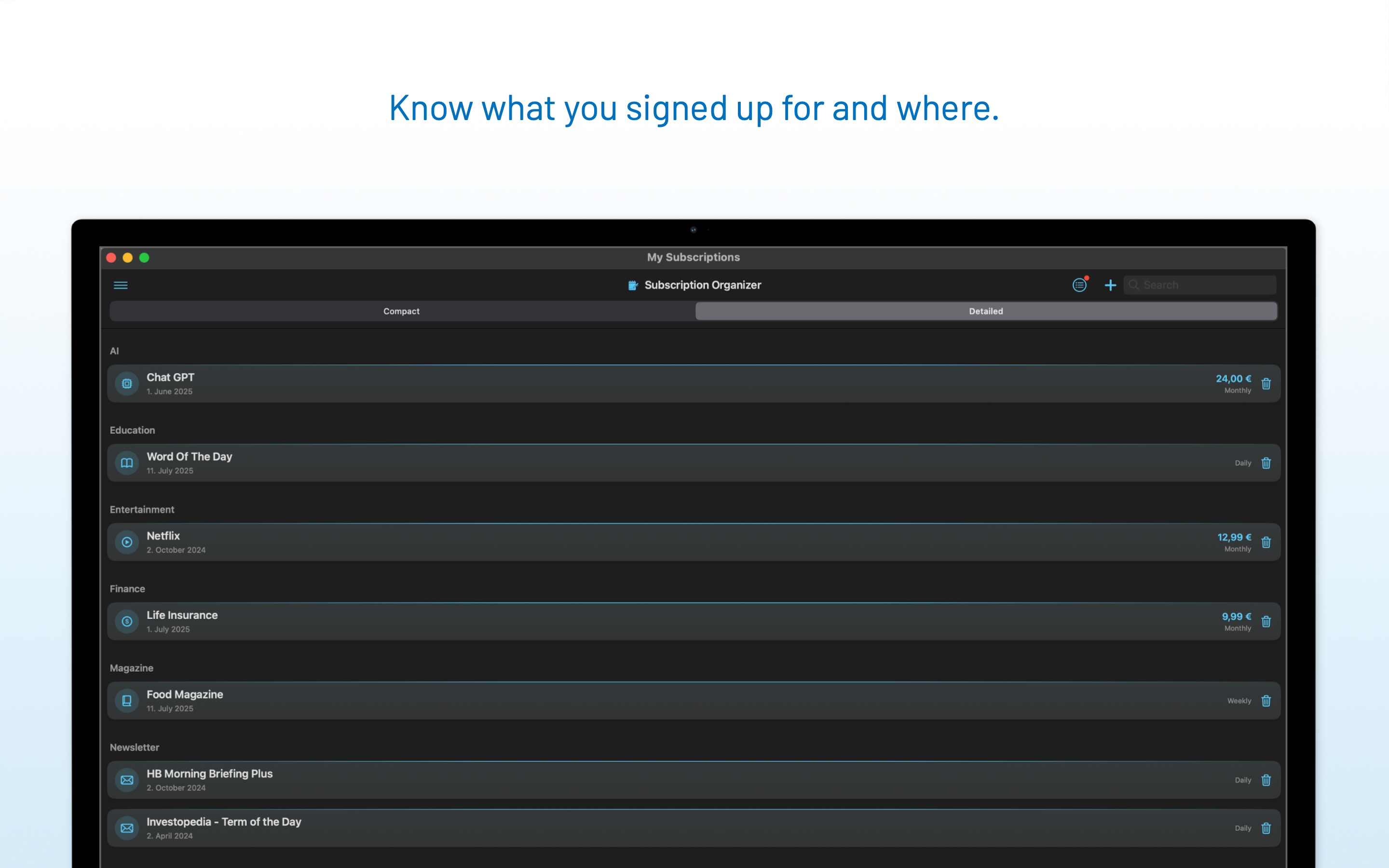 Subscription Organizer screenshot 18