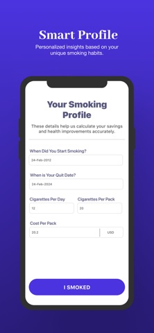 Smoke-Free AI: Health Tracker iPhone screenshot