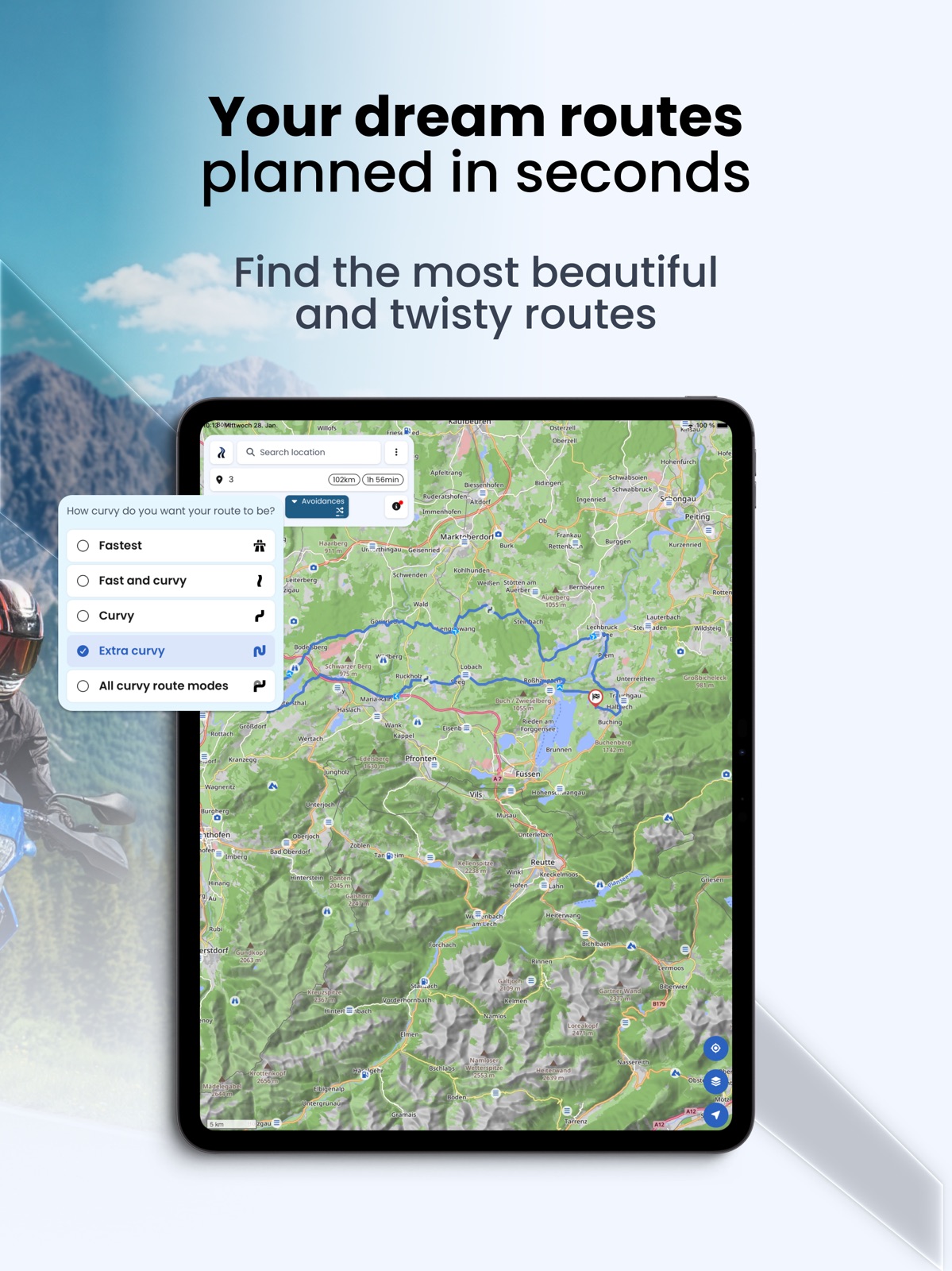 Kurviger Motorcycle Navigation ipad screenshot 2