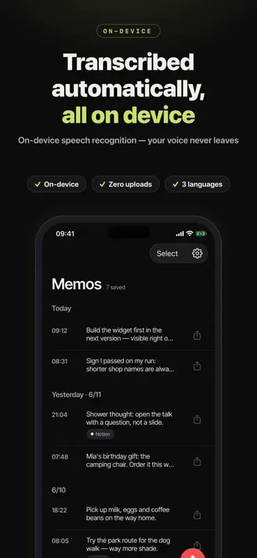 Talk Memo: Apple Watch音声メモ screenshot 3 of 5