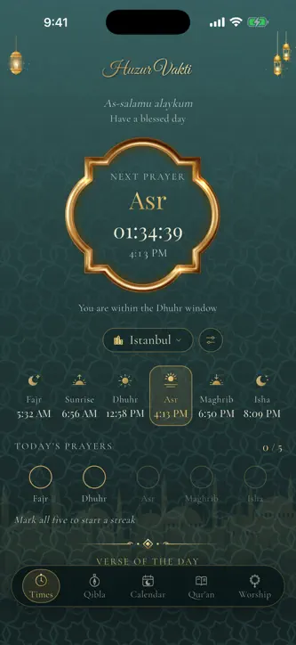 Huzur Vakti: Prayer Times screenshot 1