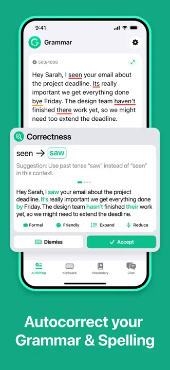 Grammar Check Corrector by AI: Screenshot 2 von 10