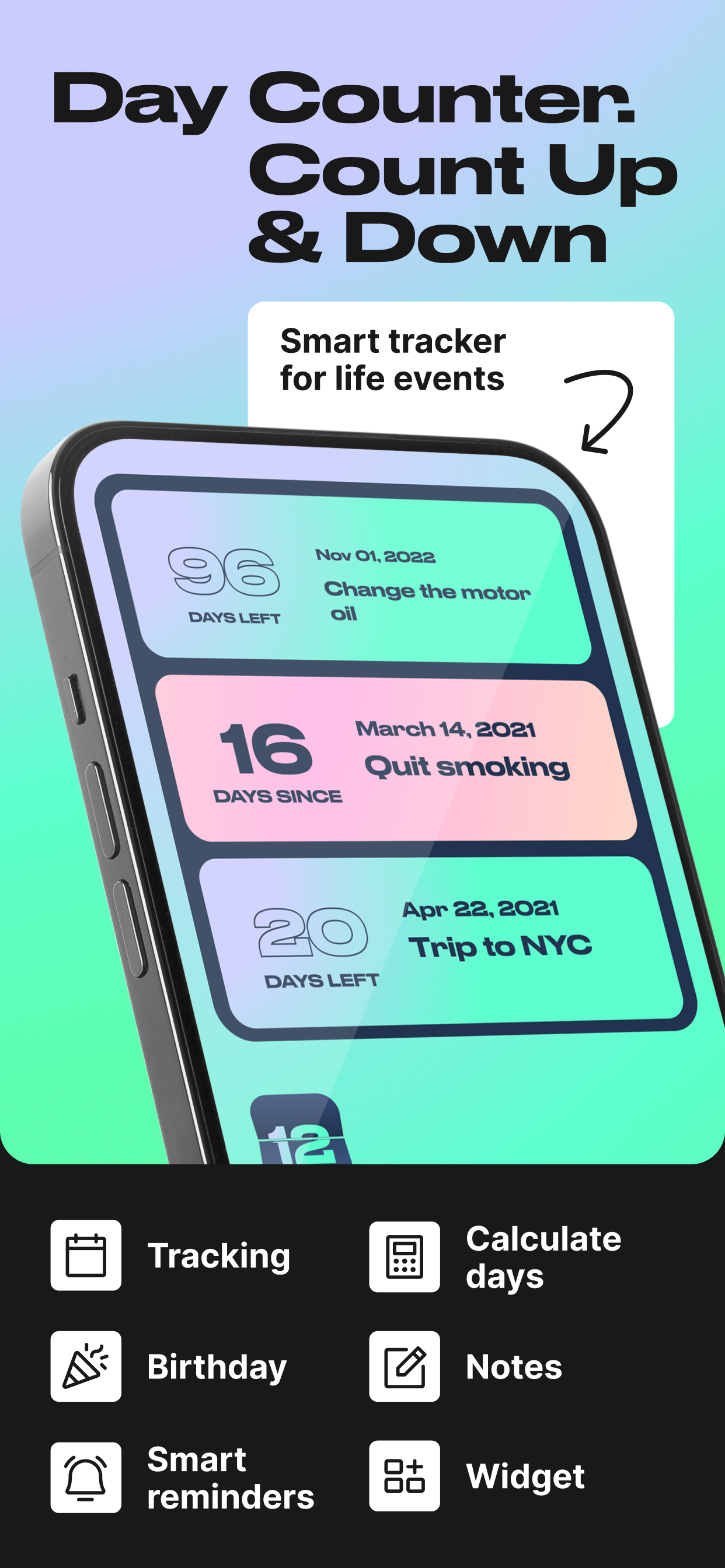 Day Counter. Count Up & Down