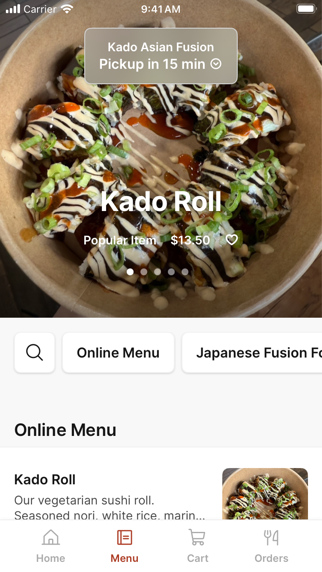 Kado Asian Fusion iPhone screenshot 2 - Food & Drink app