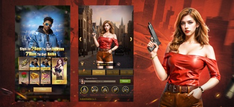 Mafia City: War of Underworld - Discover the sign-in bonus system for new characters and the detailed character progression screen, essential for building a powerful crew.