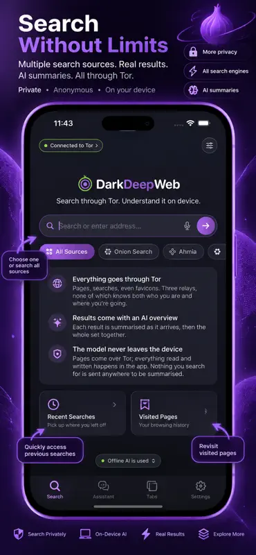 DarkDeepWeb - AI Browser screenshot 1 of 5