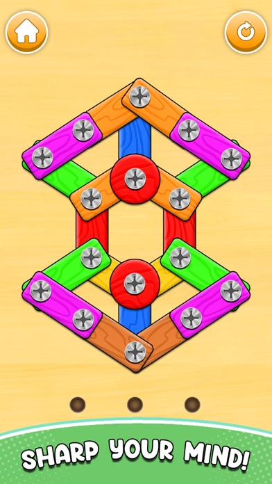 Unscrew Wood Nuts and Bolts 3d Screenshot