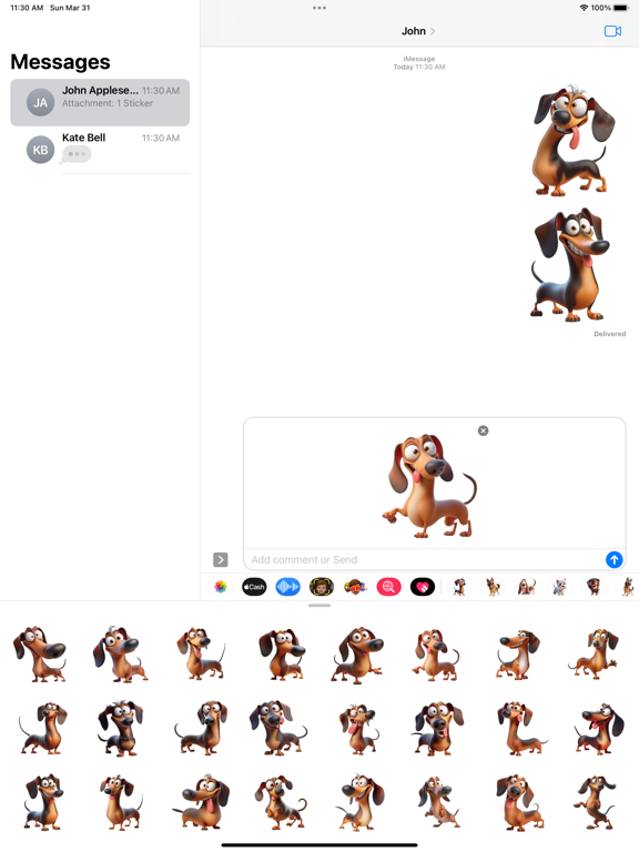 Screenshot #6 pour Goofy Dachshund Stickers