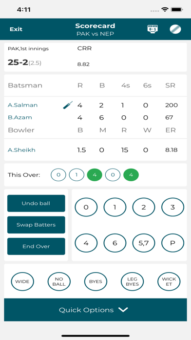 Cricket 21 Scorer Lite Screenshot