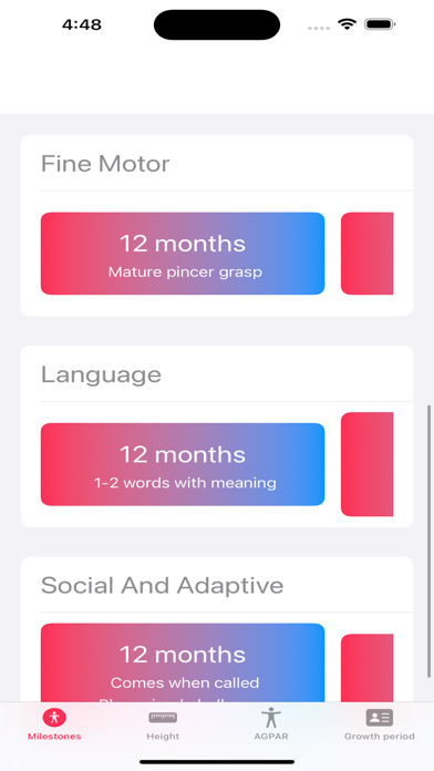Baby Health Milestones Tracker Screenshot